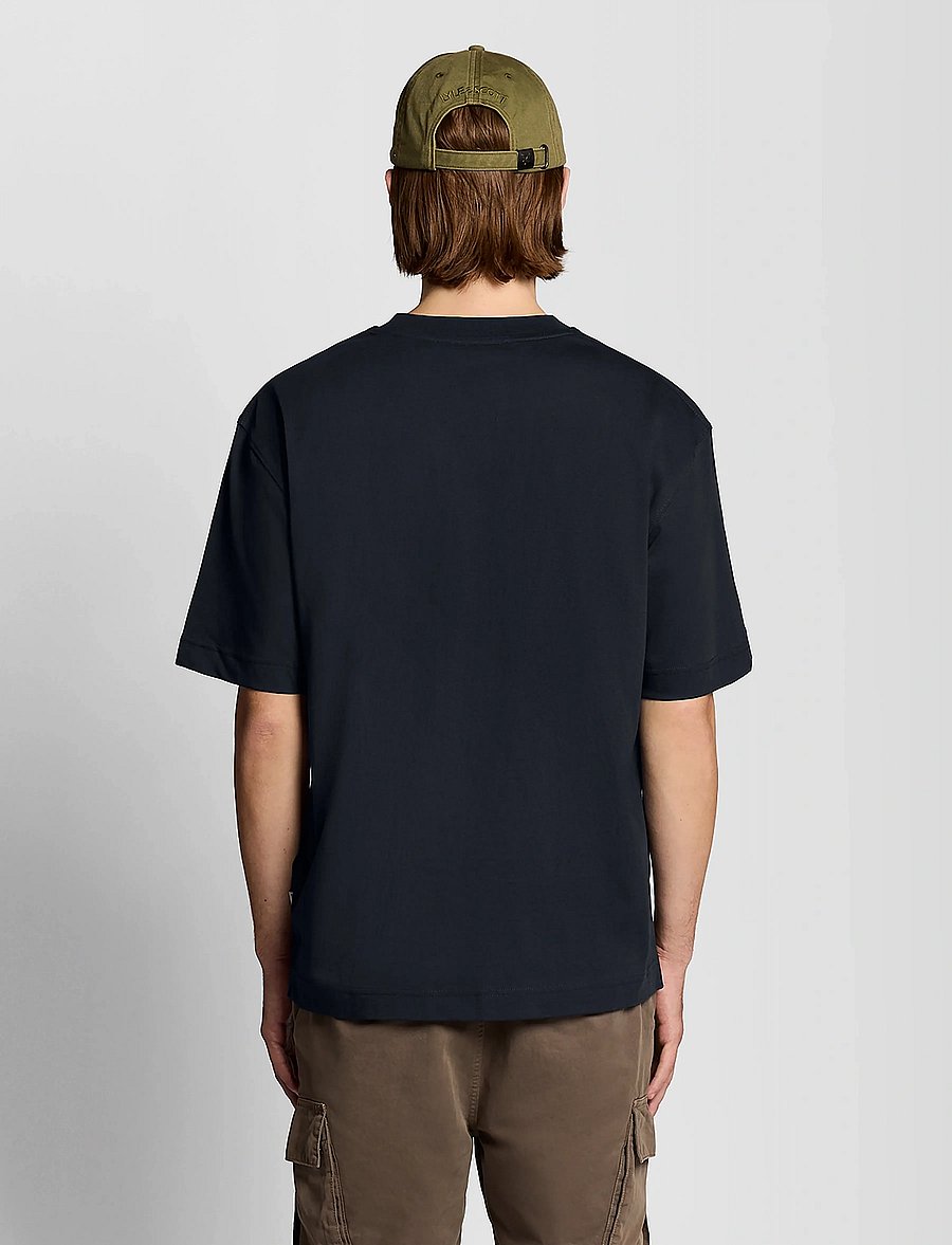 Lyle & Scott - Floral Embroidered T-shirt - kortärmade t-shirts - dark navy - 3