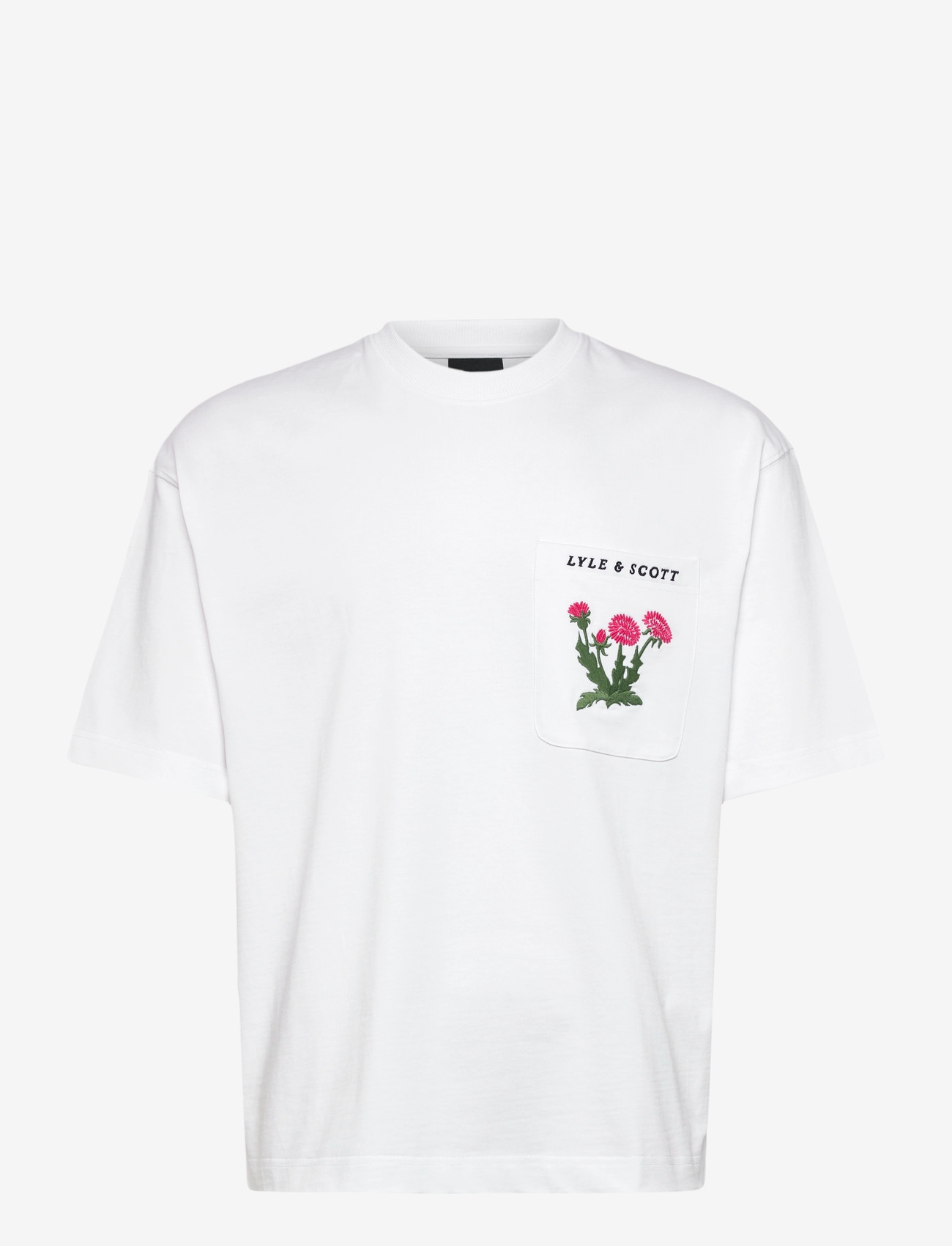 Lyle & Scott - Floral Embroidered T-shirt - kortærmede t-shirts - white - 1