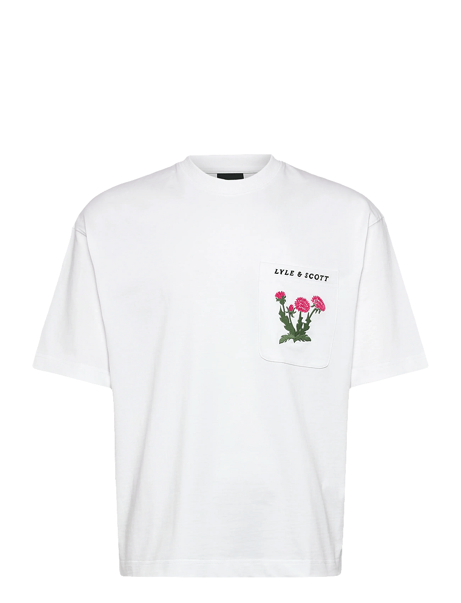 Lyle & Scott - Floral Embroidered T-shirt - lühikeste varrukatega t-särgid - white - 1