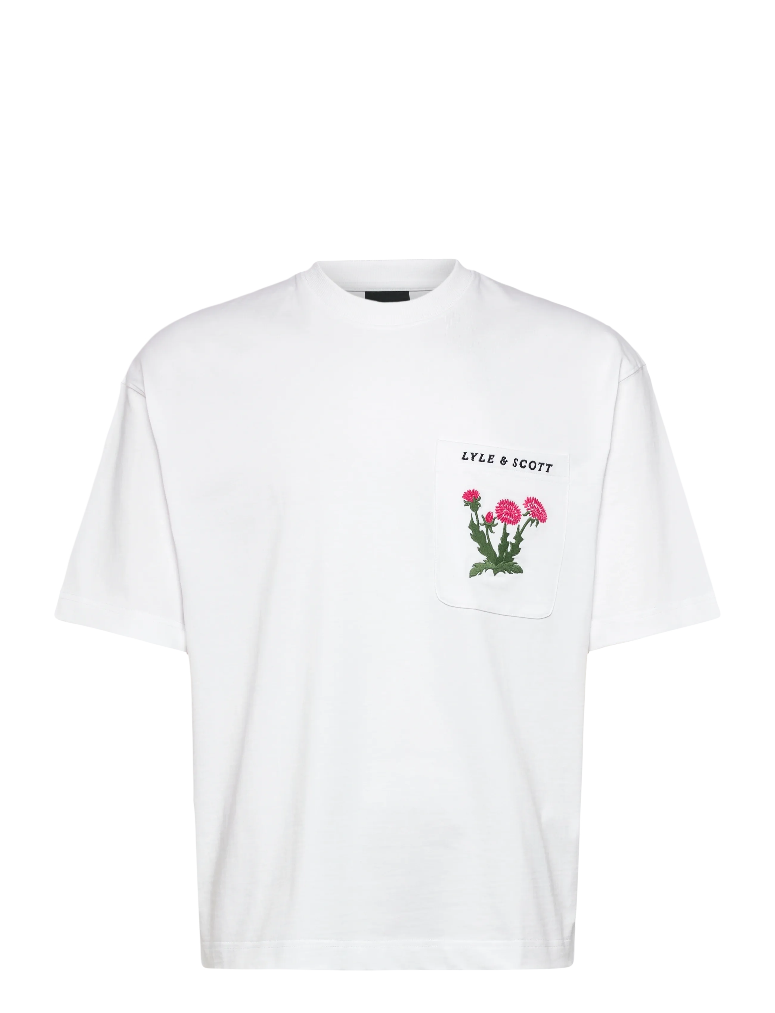 Lyle & Scott Floral Embroidered T-shirt - T-shirts - WHITE / white