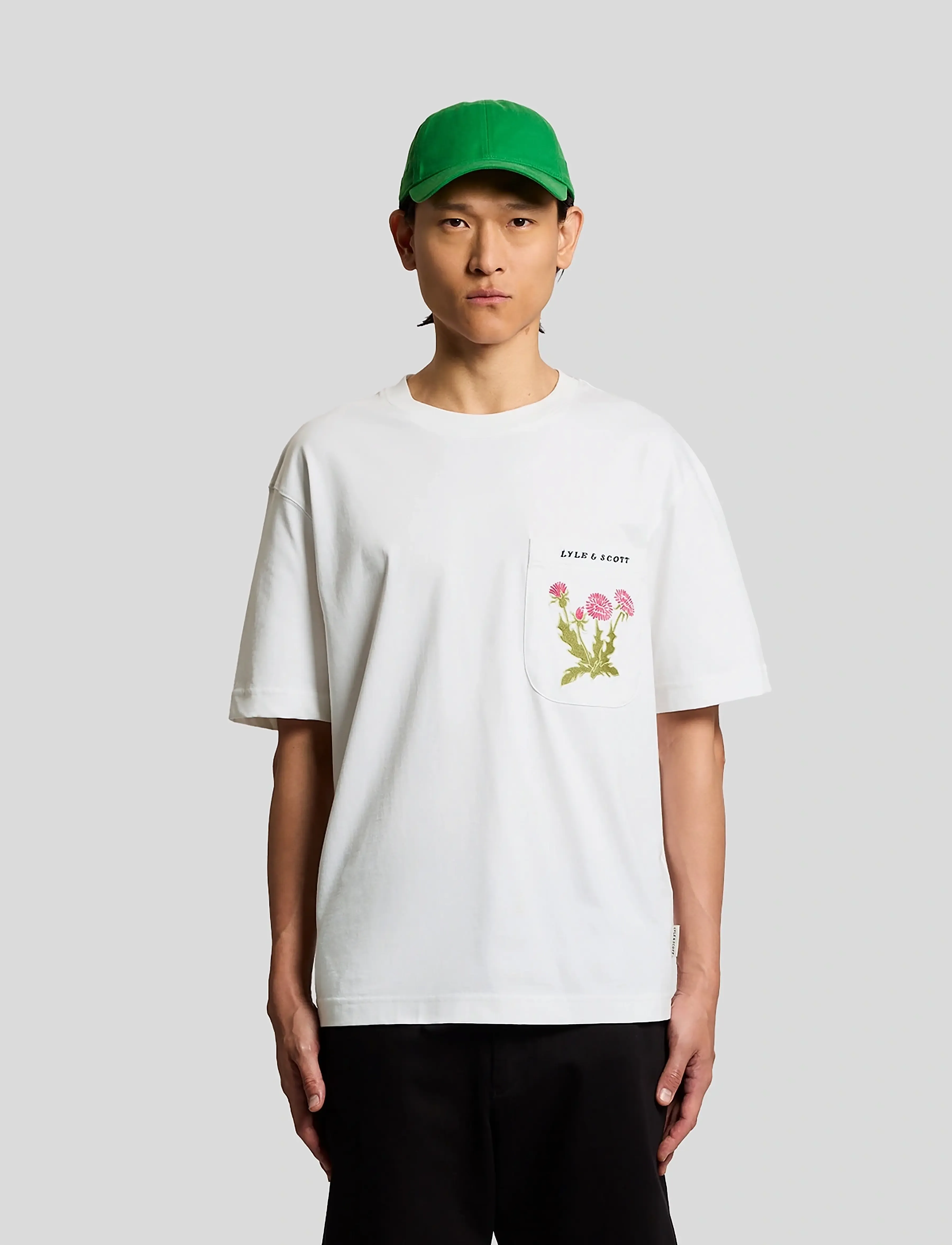 Lyle & Scott Floral Embroidered T-Shirt, XXL, T-shirts, Weiß - Short-sleeved, Männerswear