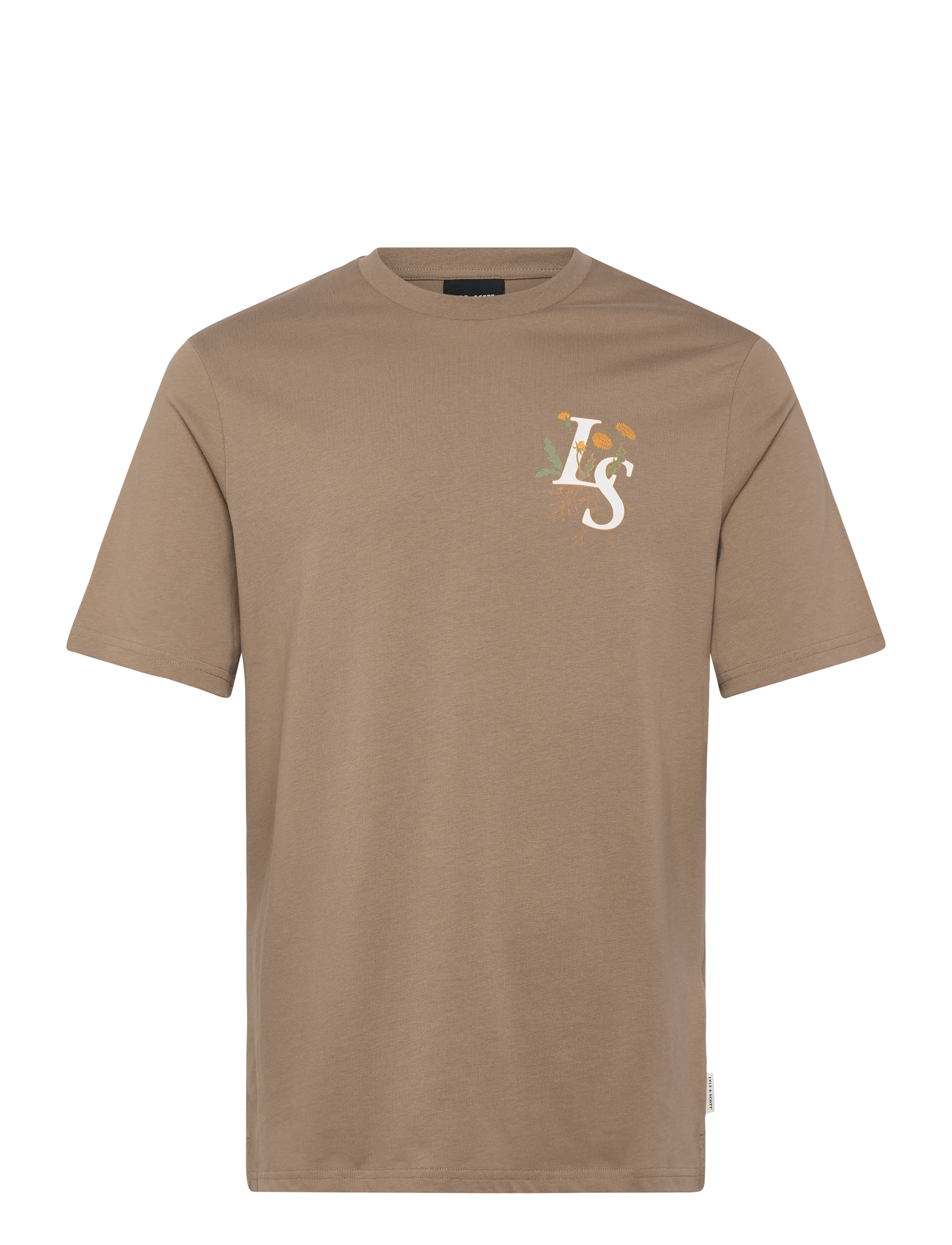 LYLE & SCOTT Dandelion Script Graphic T-Shirt Beige - M - Herren