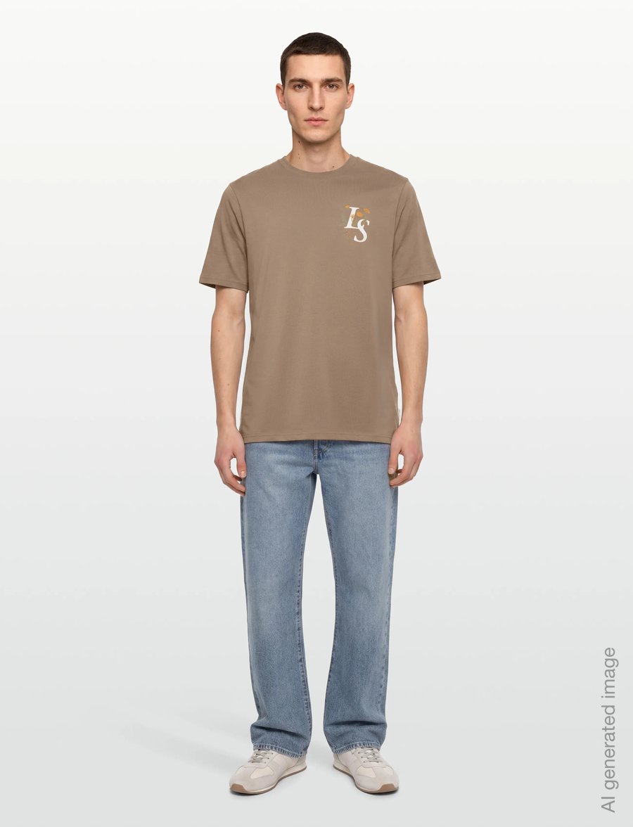 Lyle & Scott - Dandelion Script Graphic T-shirt - kurzärmelige t-shirts - lint - 0