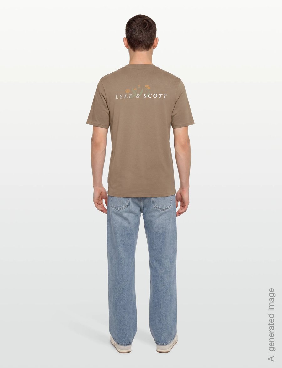Lyle & Scott - Dandelion Script Graphic T-shirt - kurzärmelige t-shirts - lint - 4