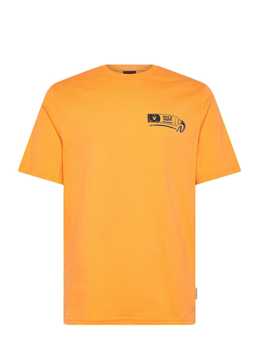 Lyle & Scott - Toothpaste Graphic T-shirt - kurzärmelige t-shirts - orange blaze/ jet black - 1