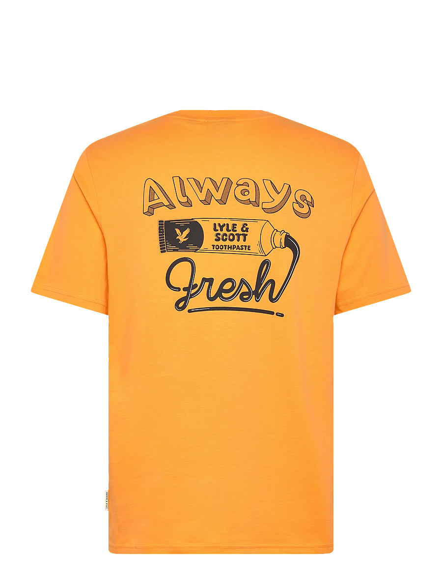 Lyle & Scott - Toothpaste Graphic T-shirt - kurzärmelige t-shirts - orange blaze/ jet black - 2