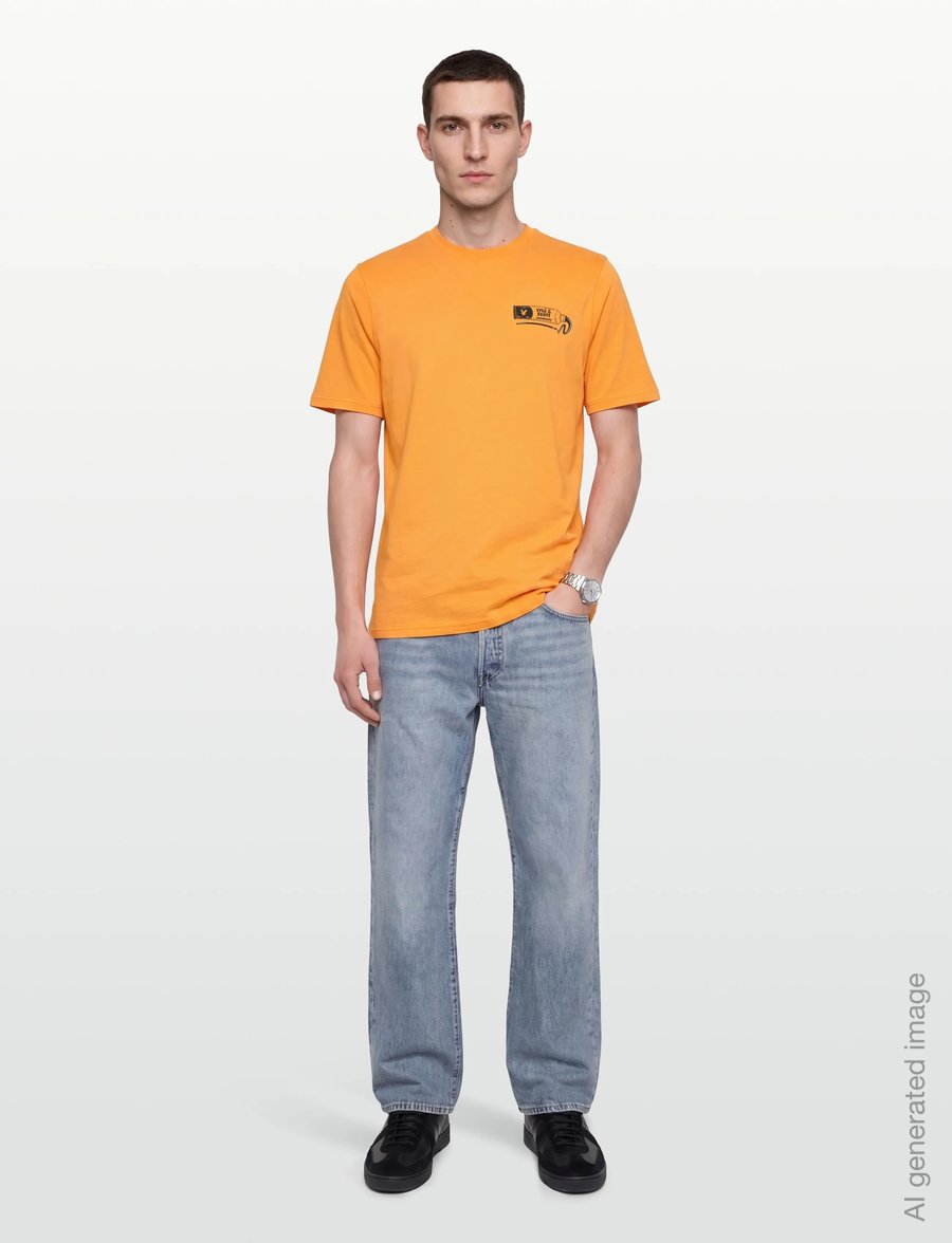 Lyle & Scott - Toothpaste Graphic T-shirt - kurzärmelige t-shirts - orange blaze/ jet black - 0