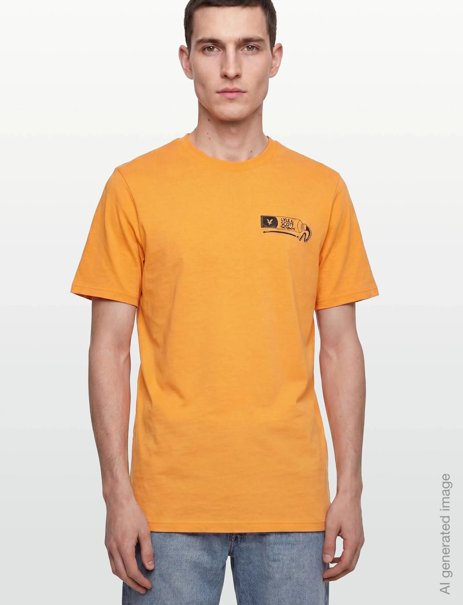 Lyle & Scott - Toothpaste Graphic T-shirt - kurzärmelige t-shirts - orange blaze/ jet black - 3