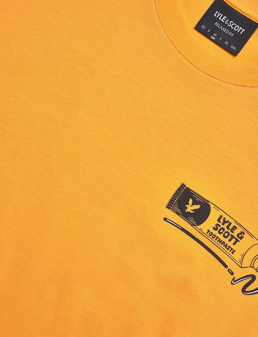 Lyle & Scott - Toothpaste Graphic T-shirt - kurzärmelige t-shirts - orange blaze/ jet black - 5