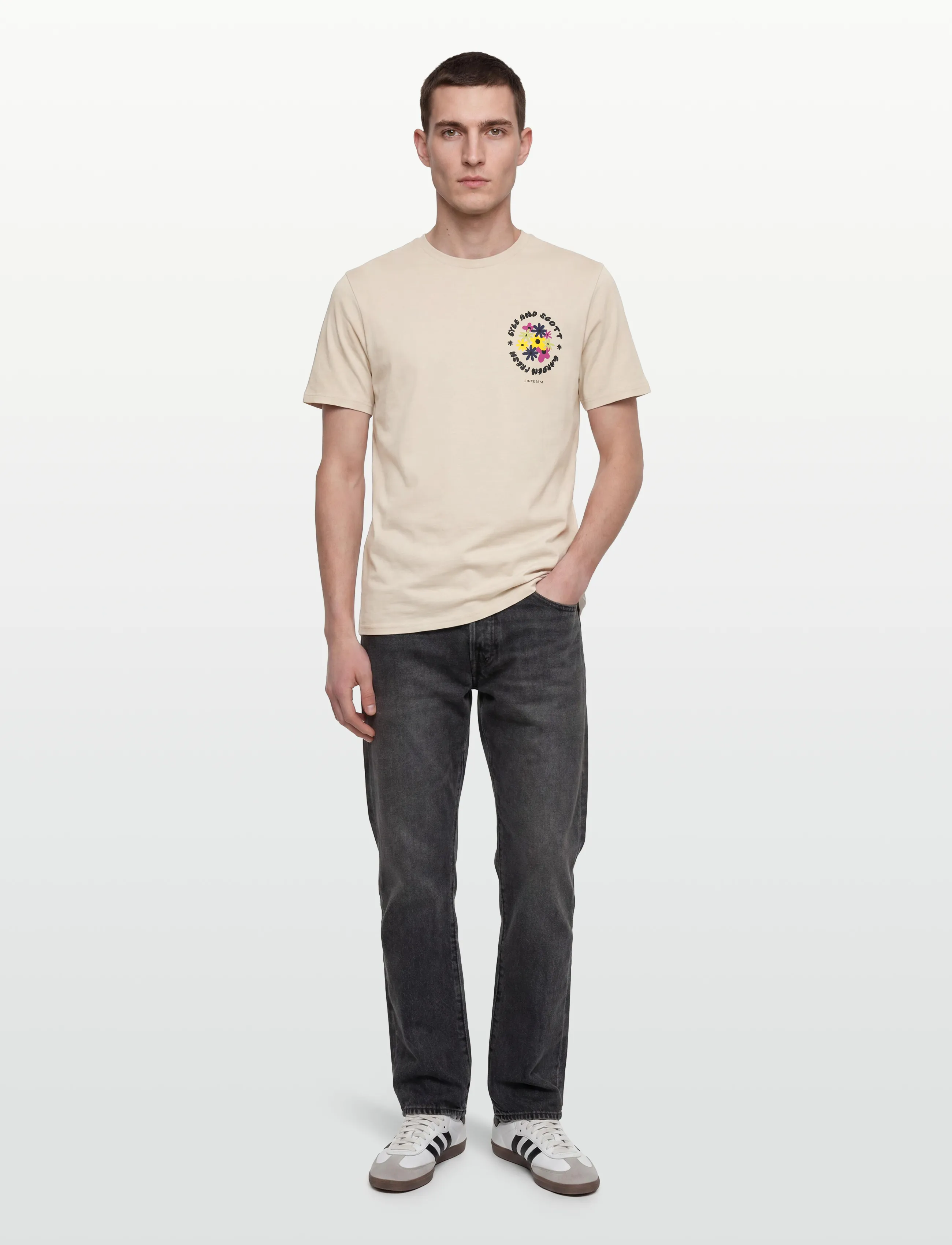 Lyle & Scott Nature Graphic T-Shirt, XS, Beige, T-Shirts > Kortærmede, Herre
