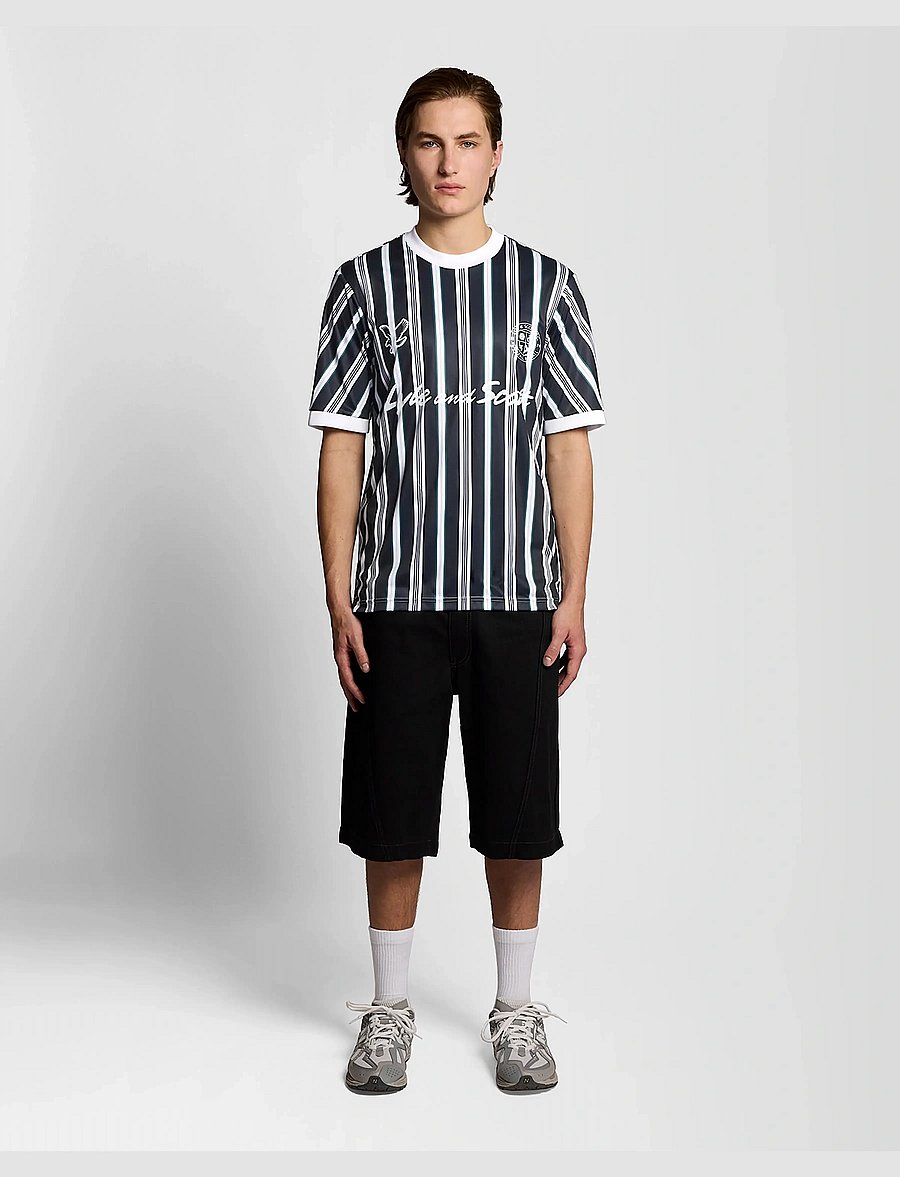 Lyle & Scott - Prep Stripe Football Shirt - t-shirts - dark navy - 4
