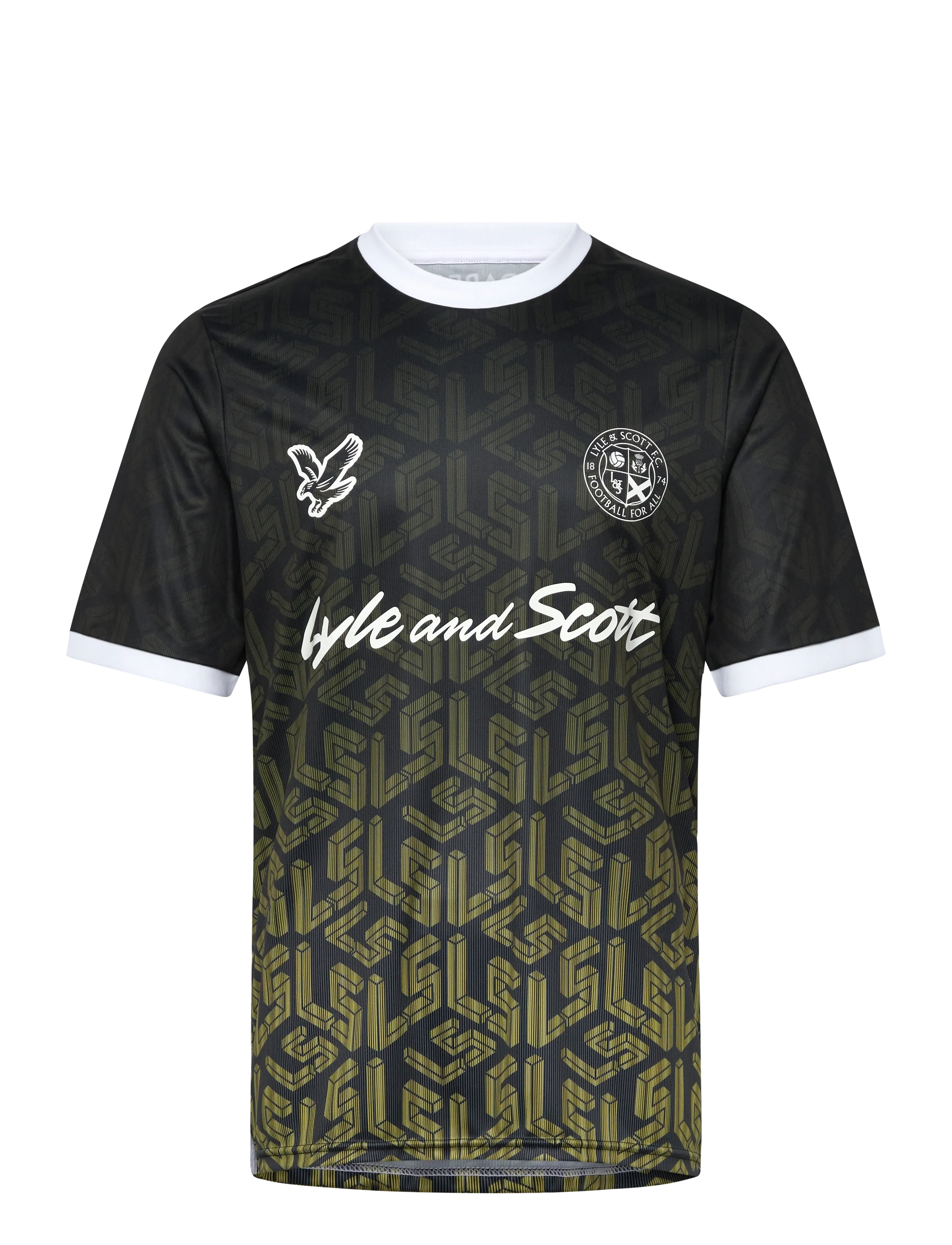 Lyle & Scott Ombre Emblem Football Shirt - T-shirts - JET BLACK / black