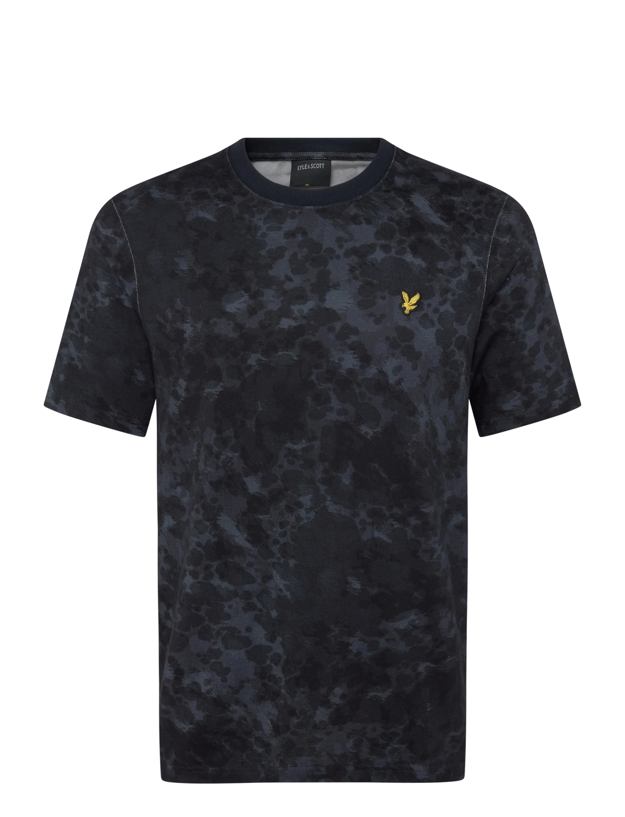 Lyle & Scott - Digital Animal Print Script T-Shirt - kurzärmelige t-shirts - dark navy - 1