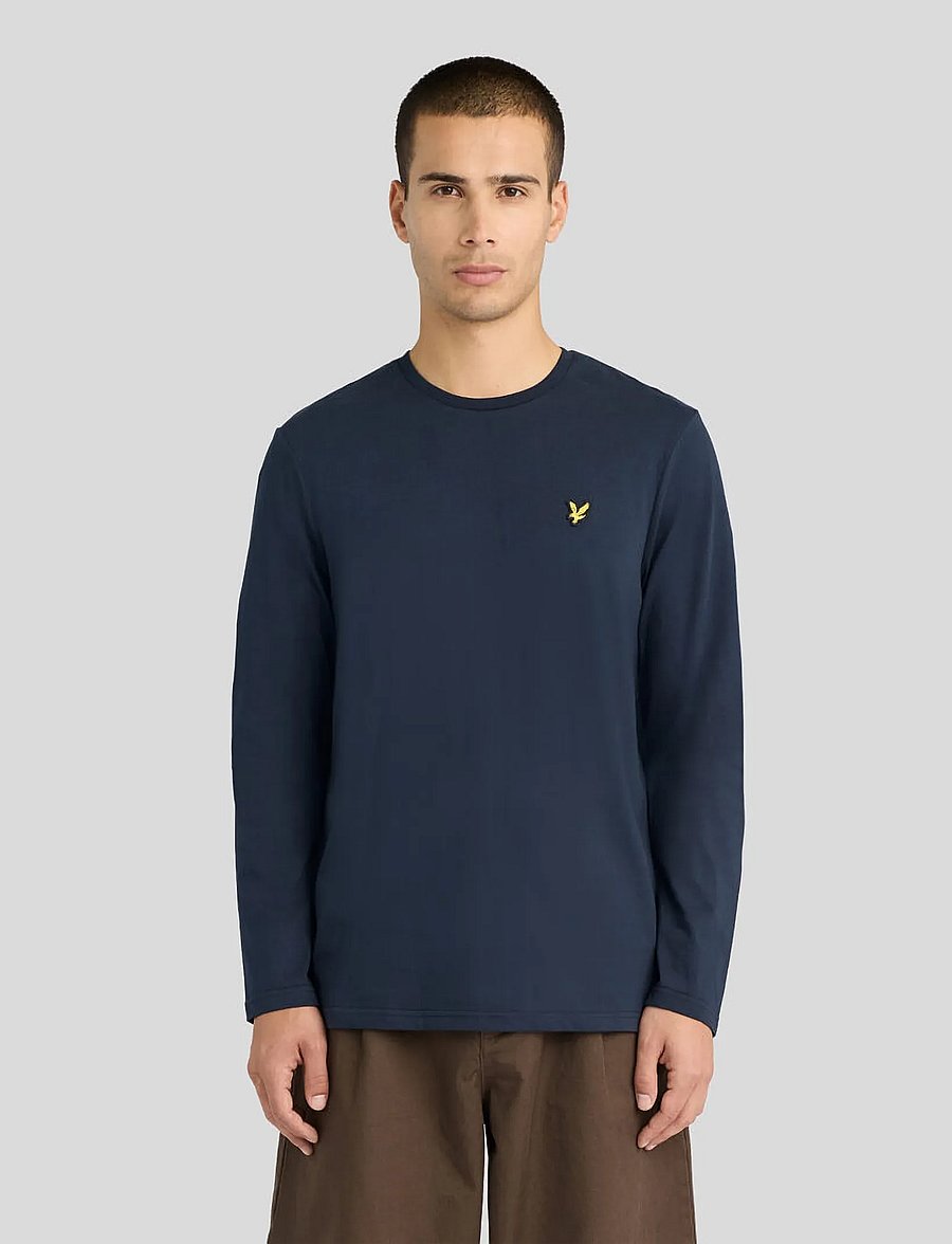 Lyle & Scott - Boxy Fit Long Sleeve T-Shirt - long-sleeved t-shirts - dark navy - 0