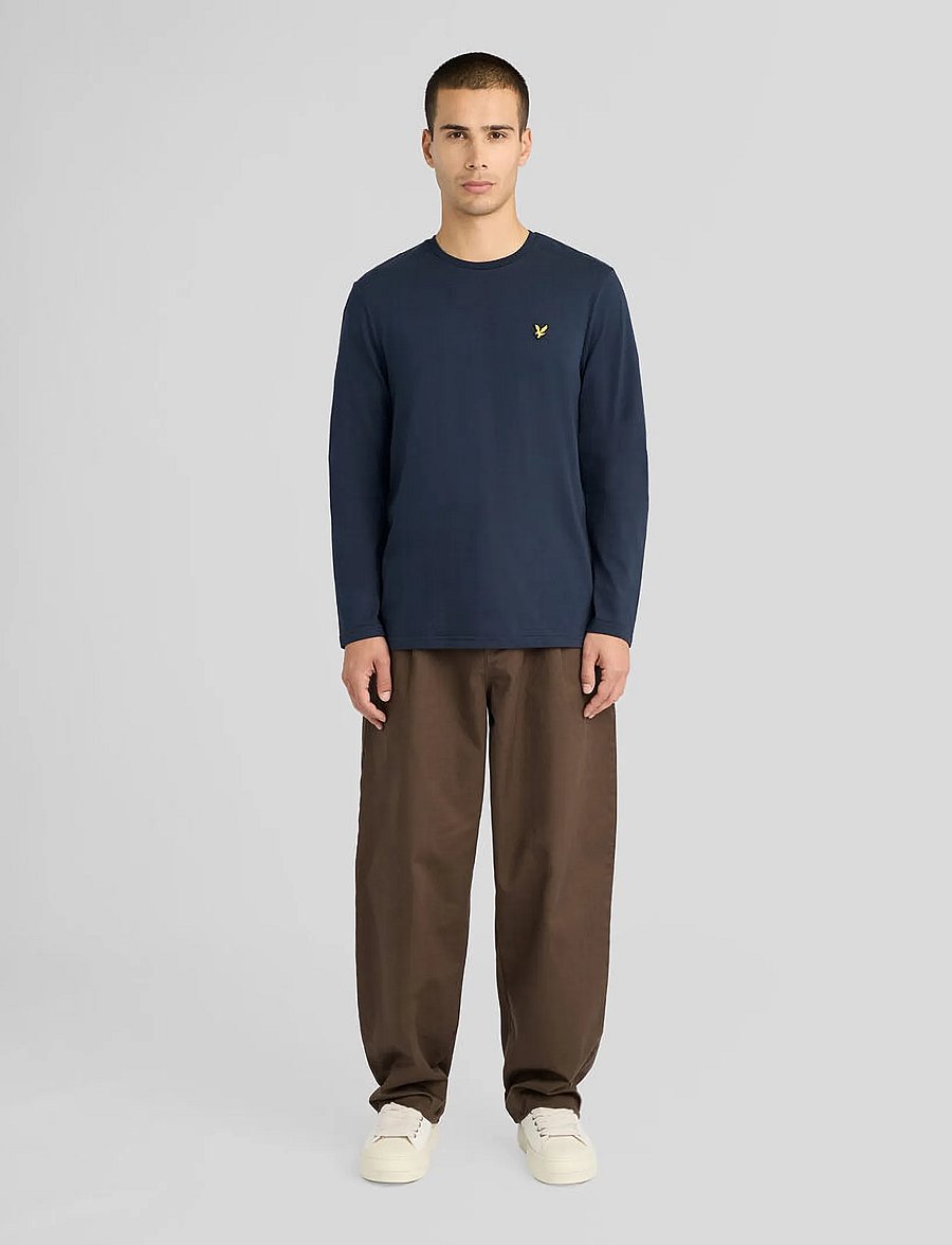 Lyle & Scott - Boxy Fit Long Sleeve T-Shirt - long-sleeved t-shirts - dark navy - 4