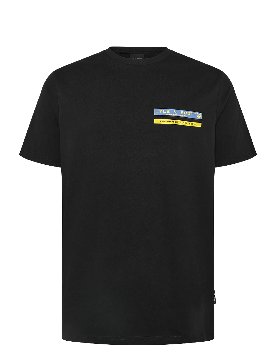 Lyle & Scott - TV Pixel Graphic T-Shirt - kortærmede t-shirts - jet black - 1