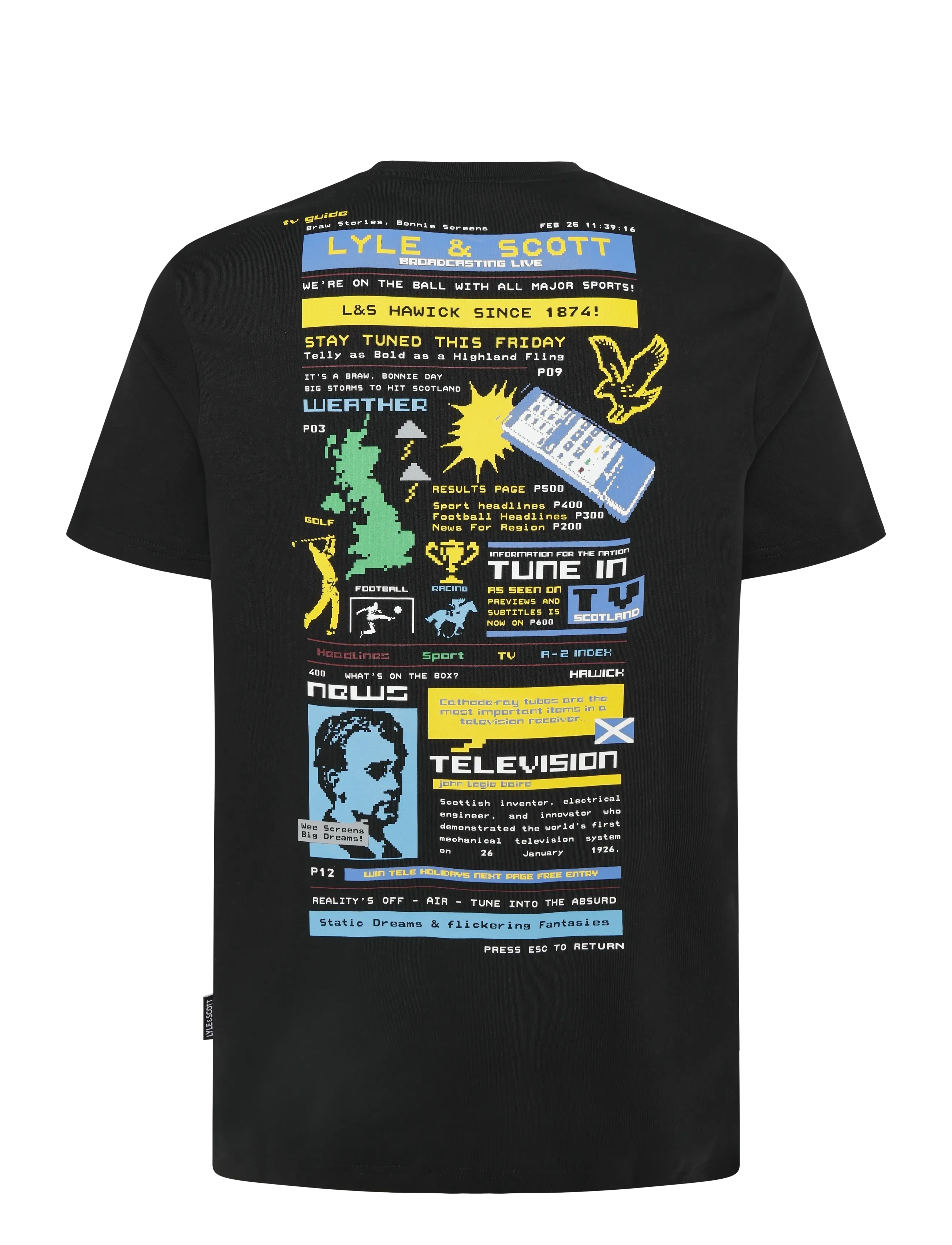 Lyle & Scott - TV Pixel Graphic T-Shirt - short-sleeved t-shirts - jet black - 2