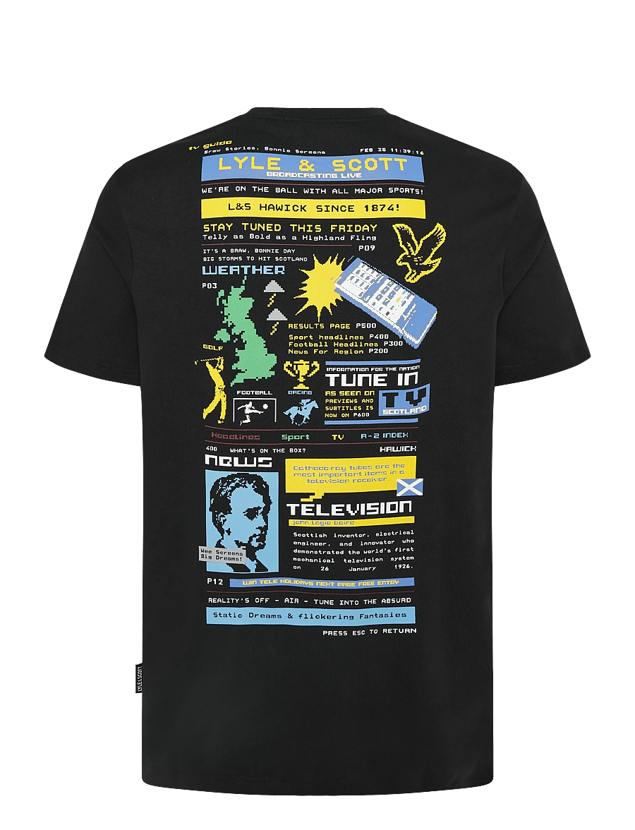 Lyle & Scott - TV Pixel Graphic T-Shirt - kortærmede t-shirts - jet black - 2