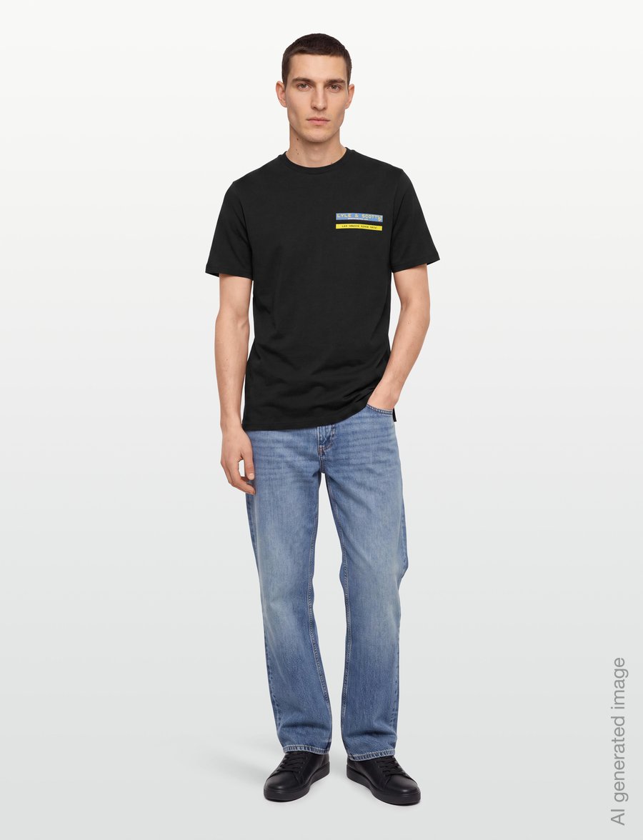 Lyle & Scott - TV Pixel Graphic T-Shirt - kortærmede t-shirts - jet black - 0