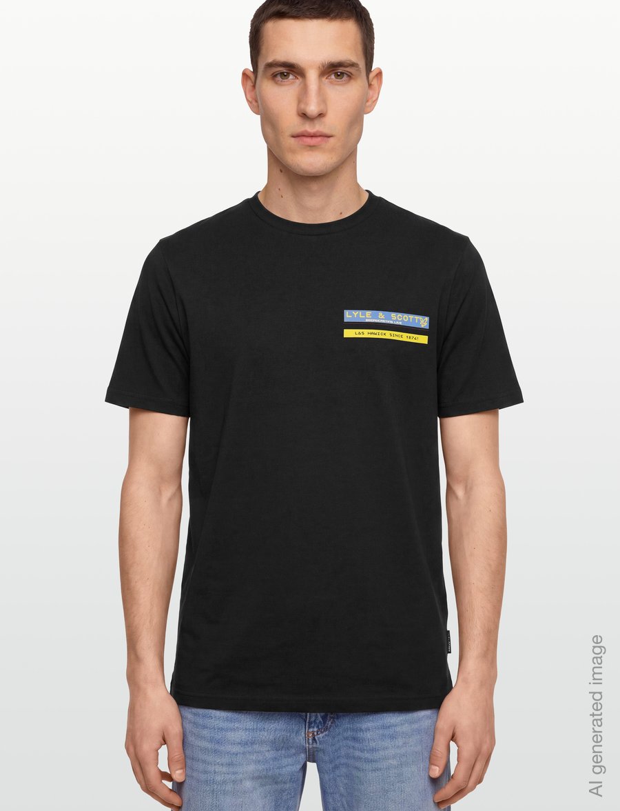 Lyle & Scott - TV Pixel Graphic T-Shirt - kortærmede t-shirts - jet black - 3