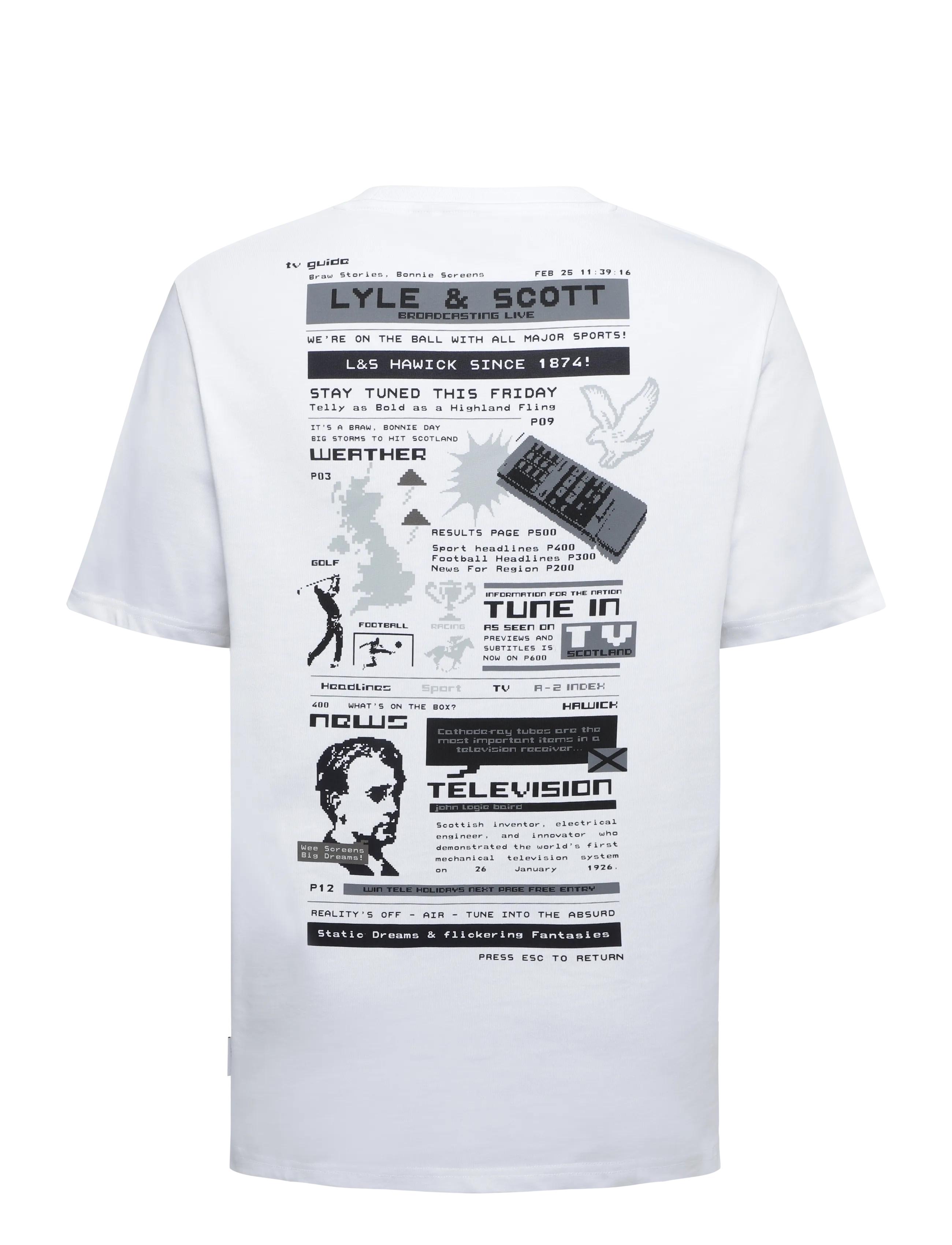 Lyle & Scott - TV Pixel Graphic T-Shirt - short-sleeved t-shirts - white - 1