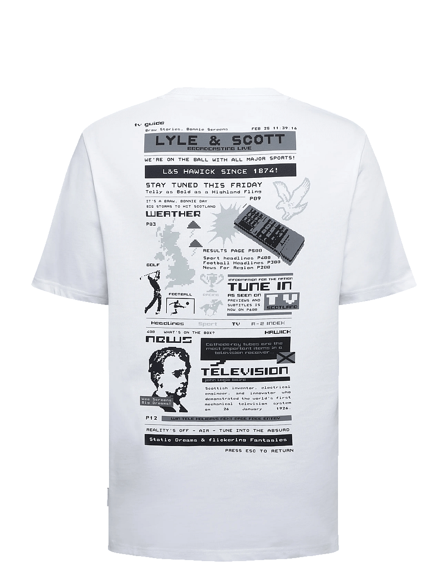 Lyle & Scott - TV Pixel Graphic T-Shirt - kortærmede t-shirts - white - 1