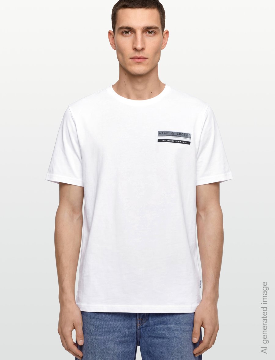 Lyle & Scott - TV Pixel Graphic T-Shirt - lühikeste varrukatega t-särgid - white - 3