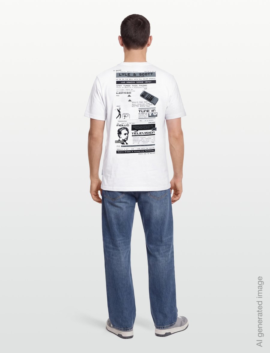 Lyle & Scott - TV Pixel Graphic T-Shirt - lühikeste varrukatega t-särgid - white - 4