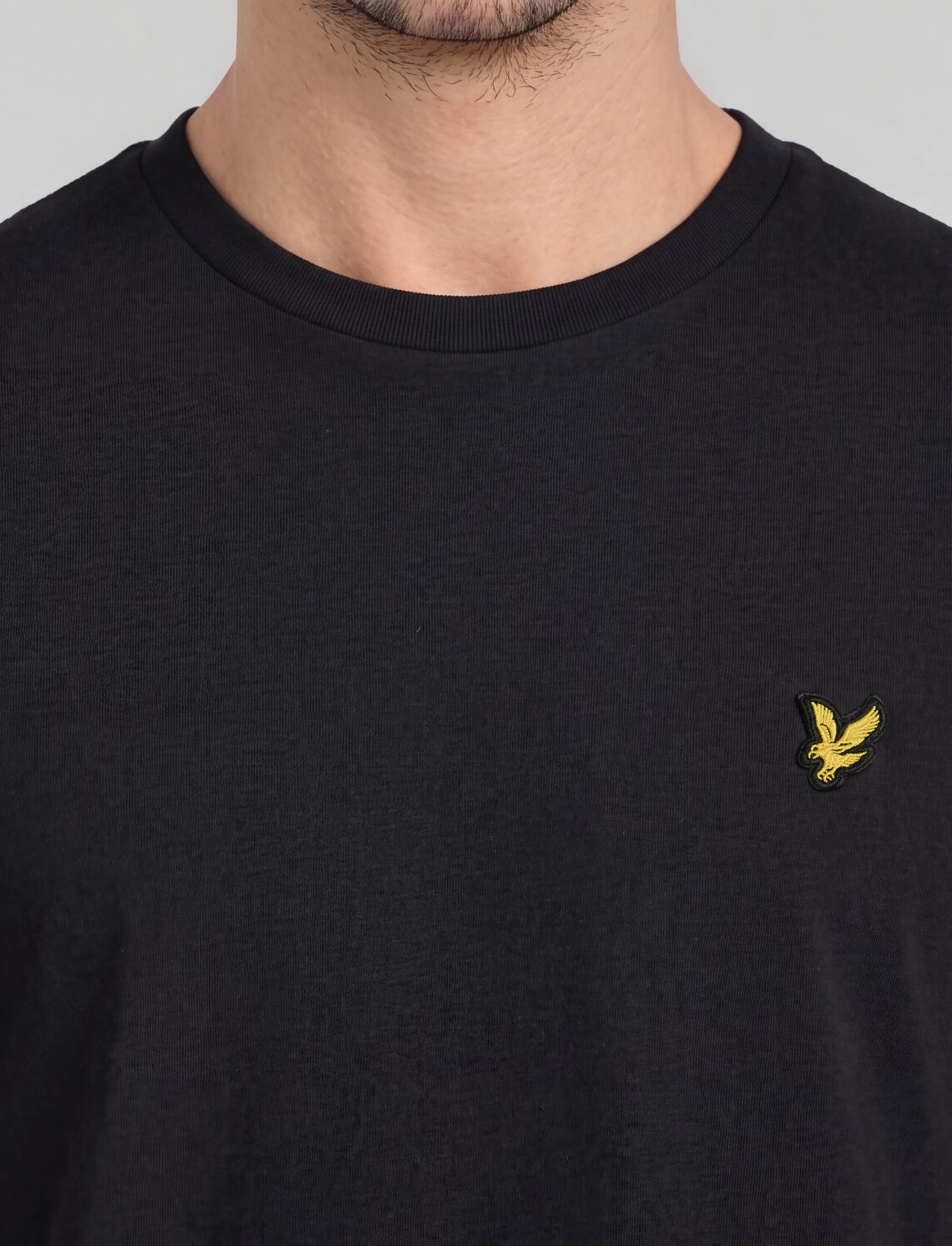 Lyle & Scott - Plain T-Shirt - efterårstøj - jet black - 5