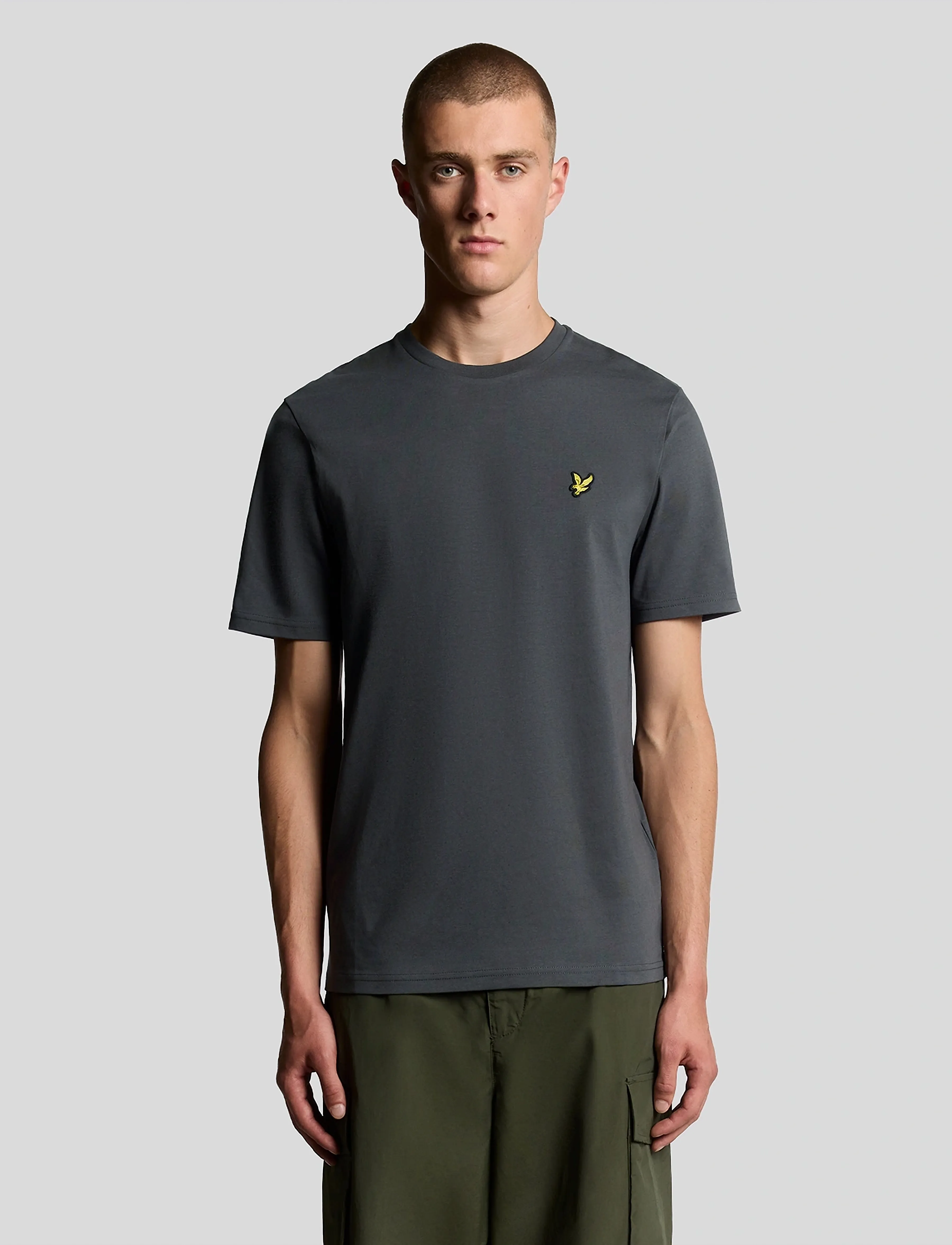Lyle & Scott Plain T-Shirt, L, T-shirts, Grau - Short-sleeved, Männerswear