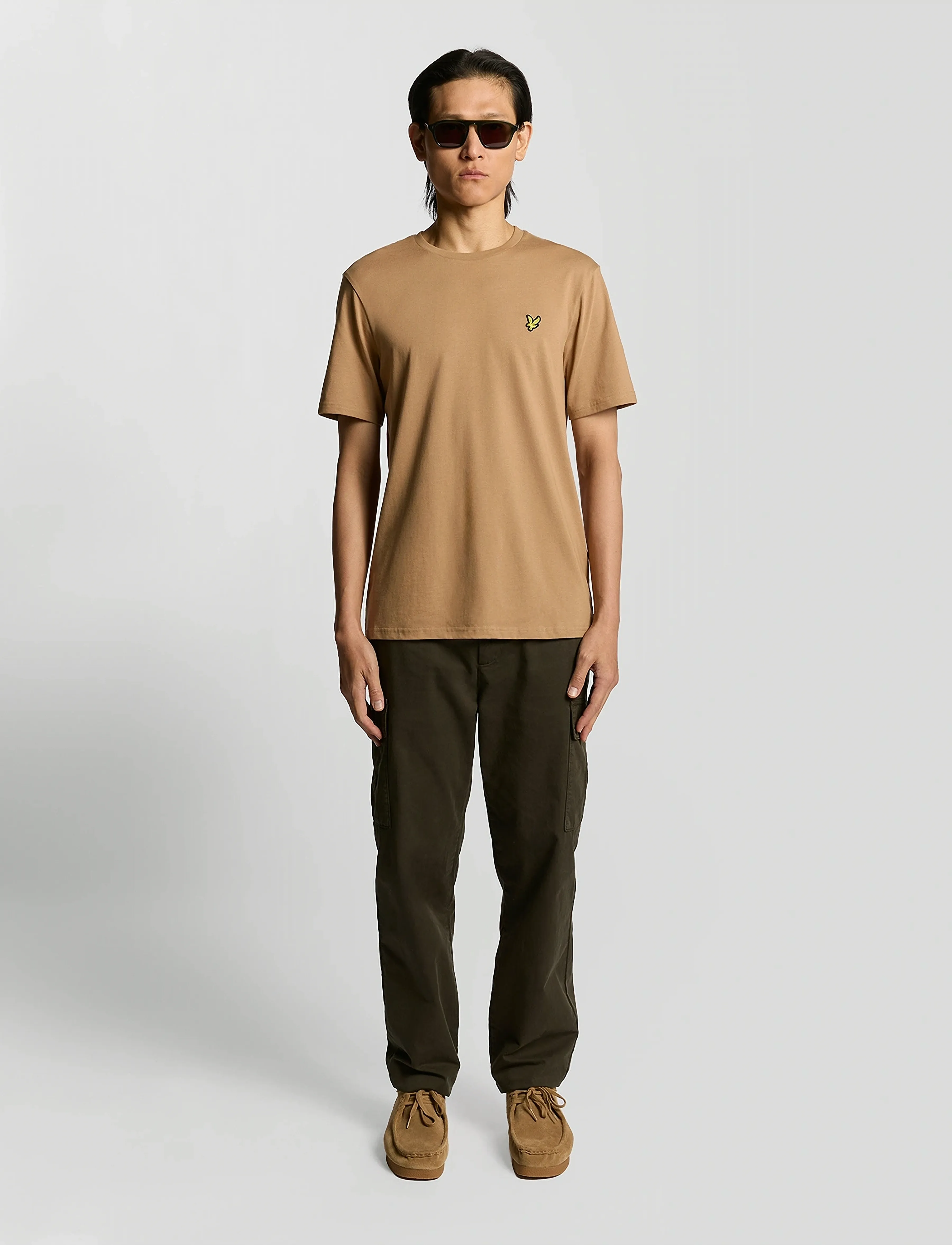Lyle & Scott Plain T-Shirt, S, T-shirts, Beige - Short-sleeved, Männerswear