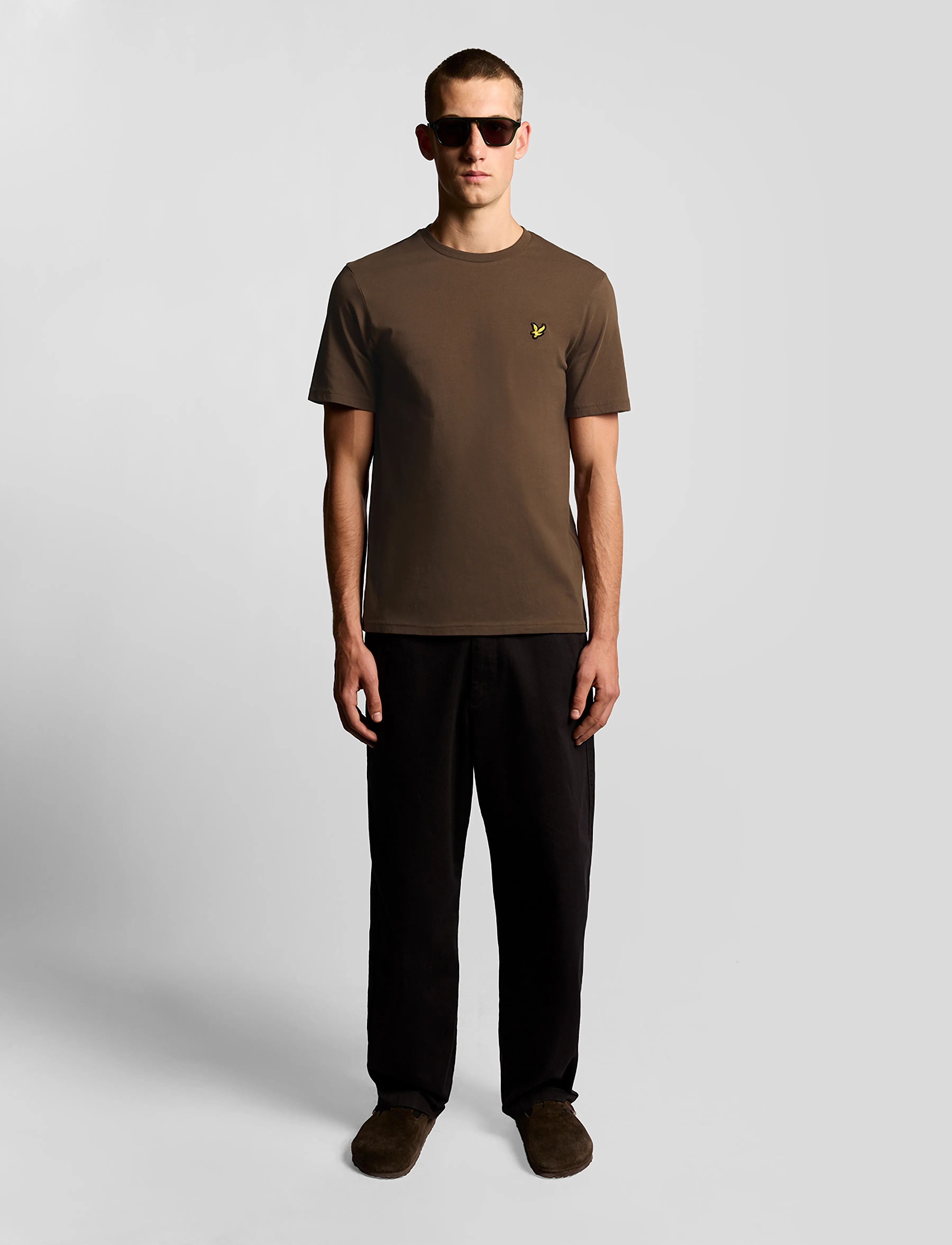 Lyle & Scott - Plain T-Shirt - laveste priser - y045 bottle brown - 5