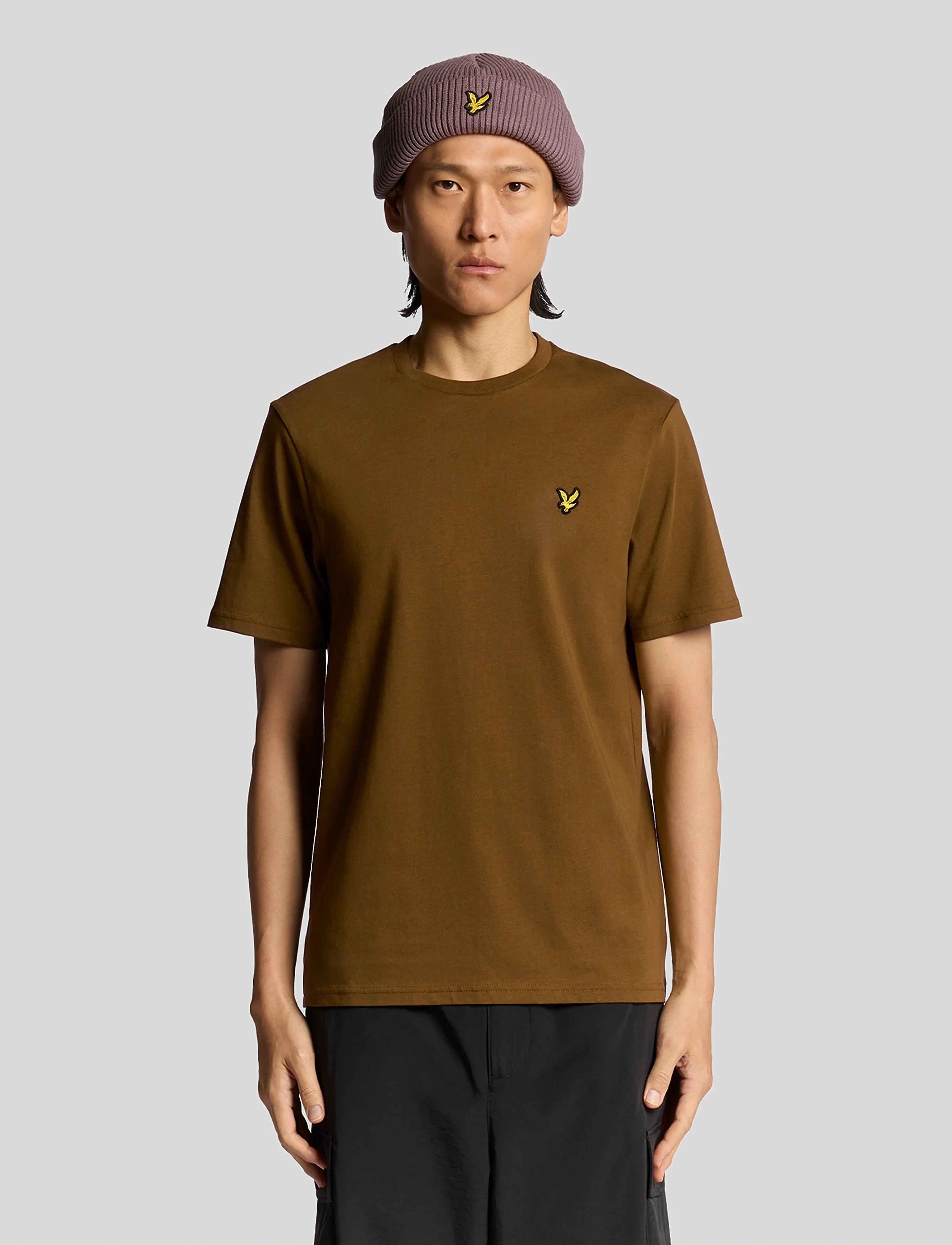 Lyle & Scott Plain T-Shirt, S, T-shirts, Khakigrün - Short-sleeved, Männerswear