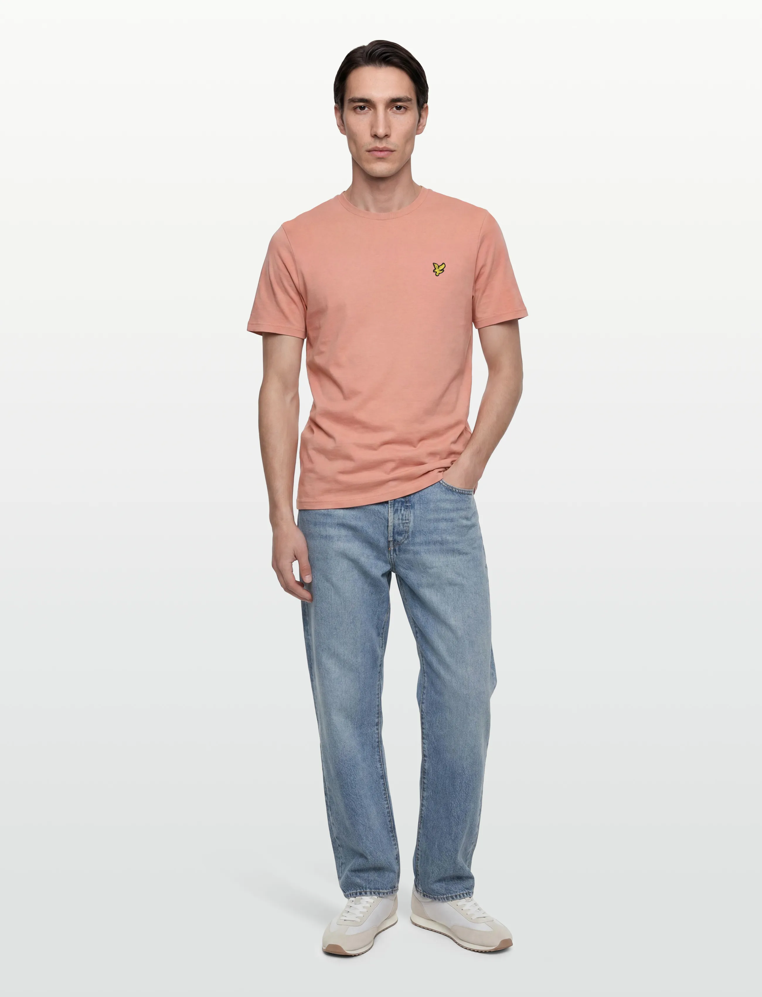 Lyle & Scott Plain T-Shirt, XL, T-shirts, Koralle - Short-sleeved, Männerswear