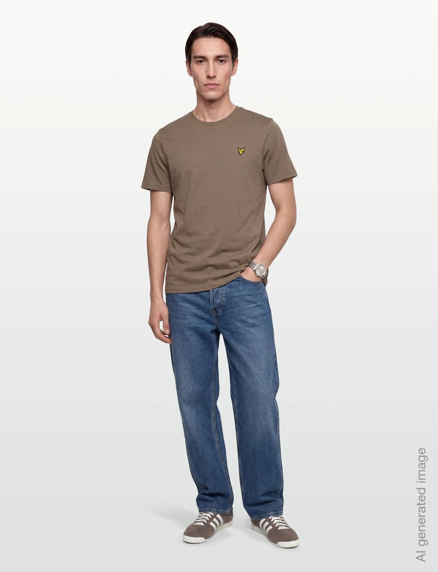 Lyle & Scott - Plain T-Shirt - kurzärmelige t-shirts - x569 khaki ash - 0