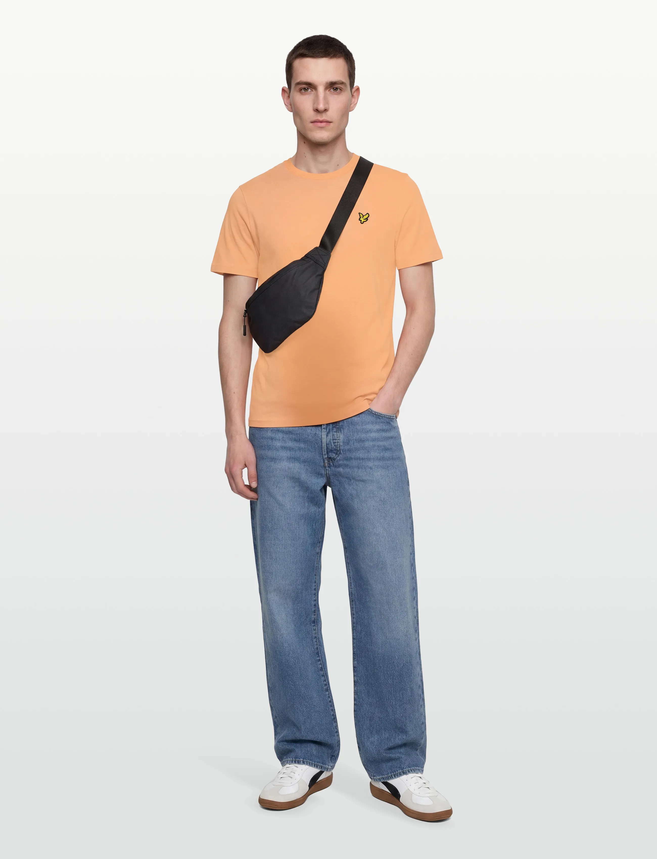 Lyle & Scott Plain T-Shirt, S, T-shirts, Orange - Short-sleeved, Männerswear