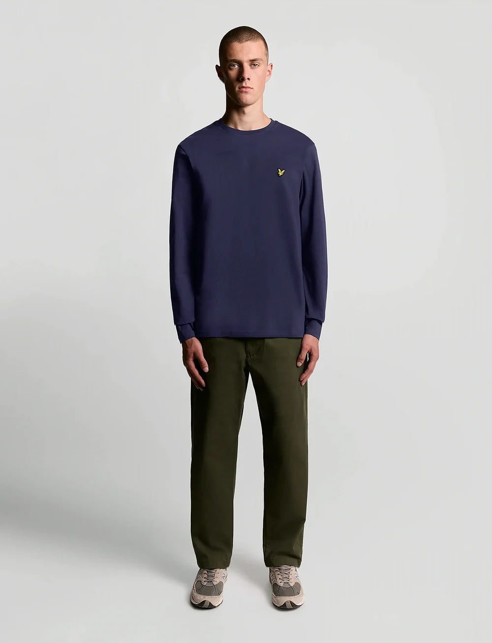 Lyle & Scott - Plain L/S T-Shirt - long-sleeved t-shirts - navy - 4