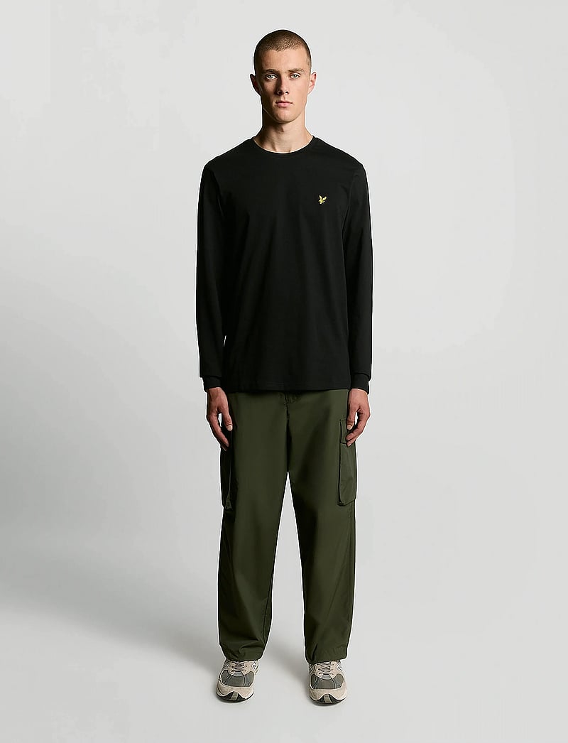 Lyle & Scott - Plain L/S T-Shirt - långärmade t-shirts - z865 jet black - 4