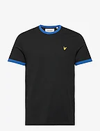 Ringer T-Shirt - JET BLACK/ BRIGHT BLUE