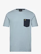 Contrast Pocket T-Shirt - X163 SLATE BLUE / DARK NAVY