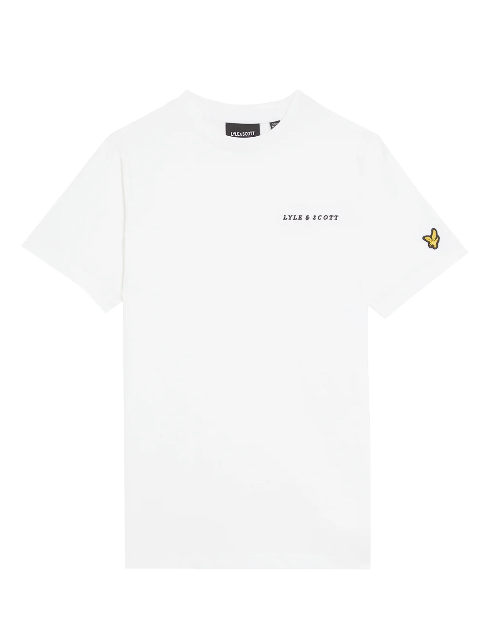 Lyle & Scott - Script Embroidered T-shirt - kortärmade t-shirts - 626 white - 0