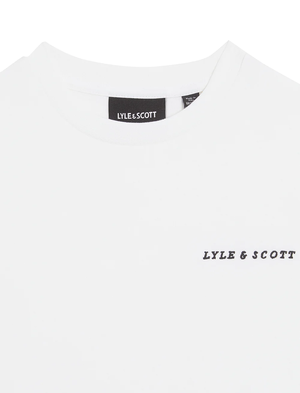 Lyle & Scott - Script Embroidered T-shirt - kortärmade t-shirts - 626 white - 1