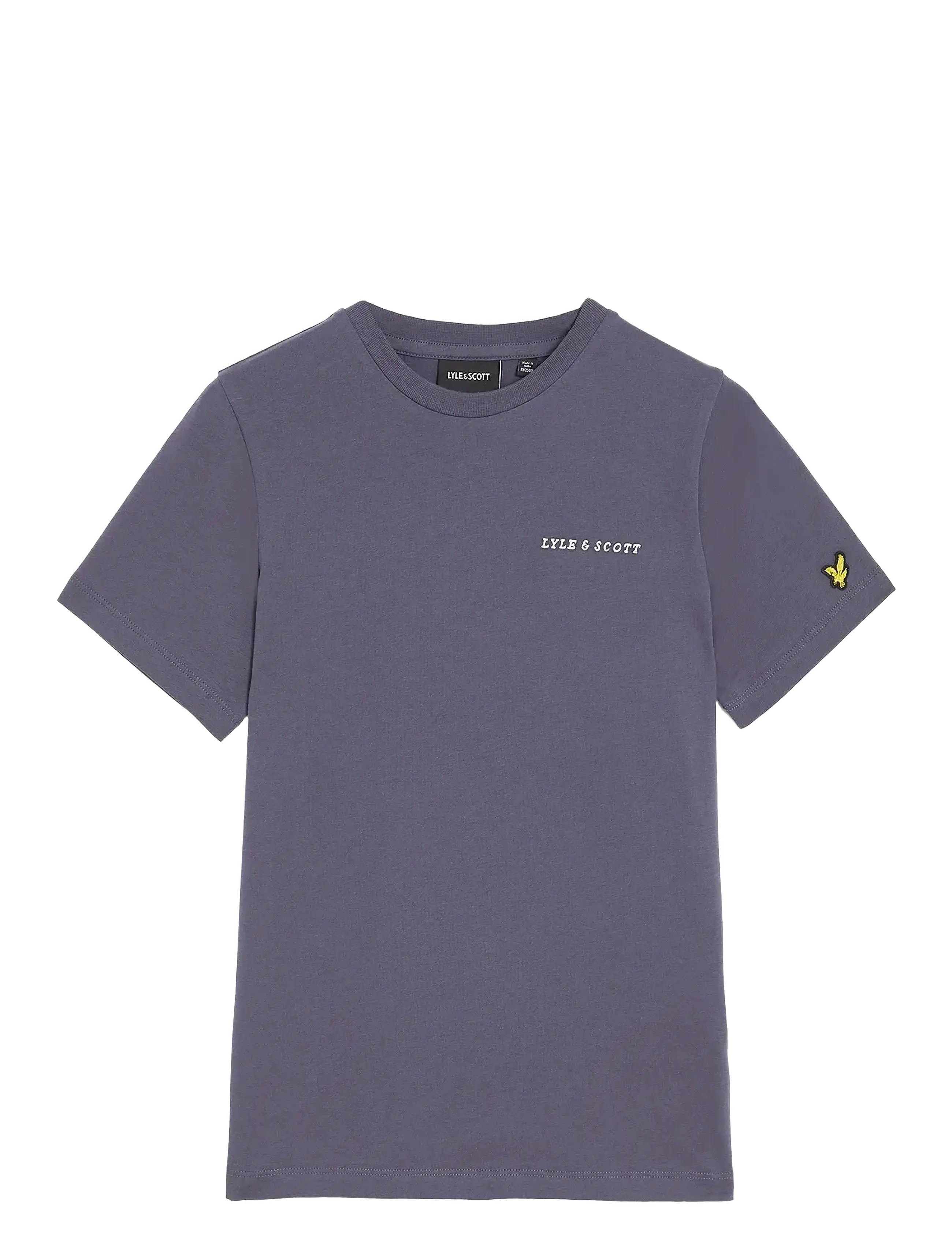 Lyle & Scott Script Embroidered T-shirt - Overdele - X854 GRAYSTONE / blue