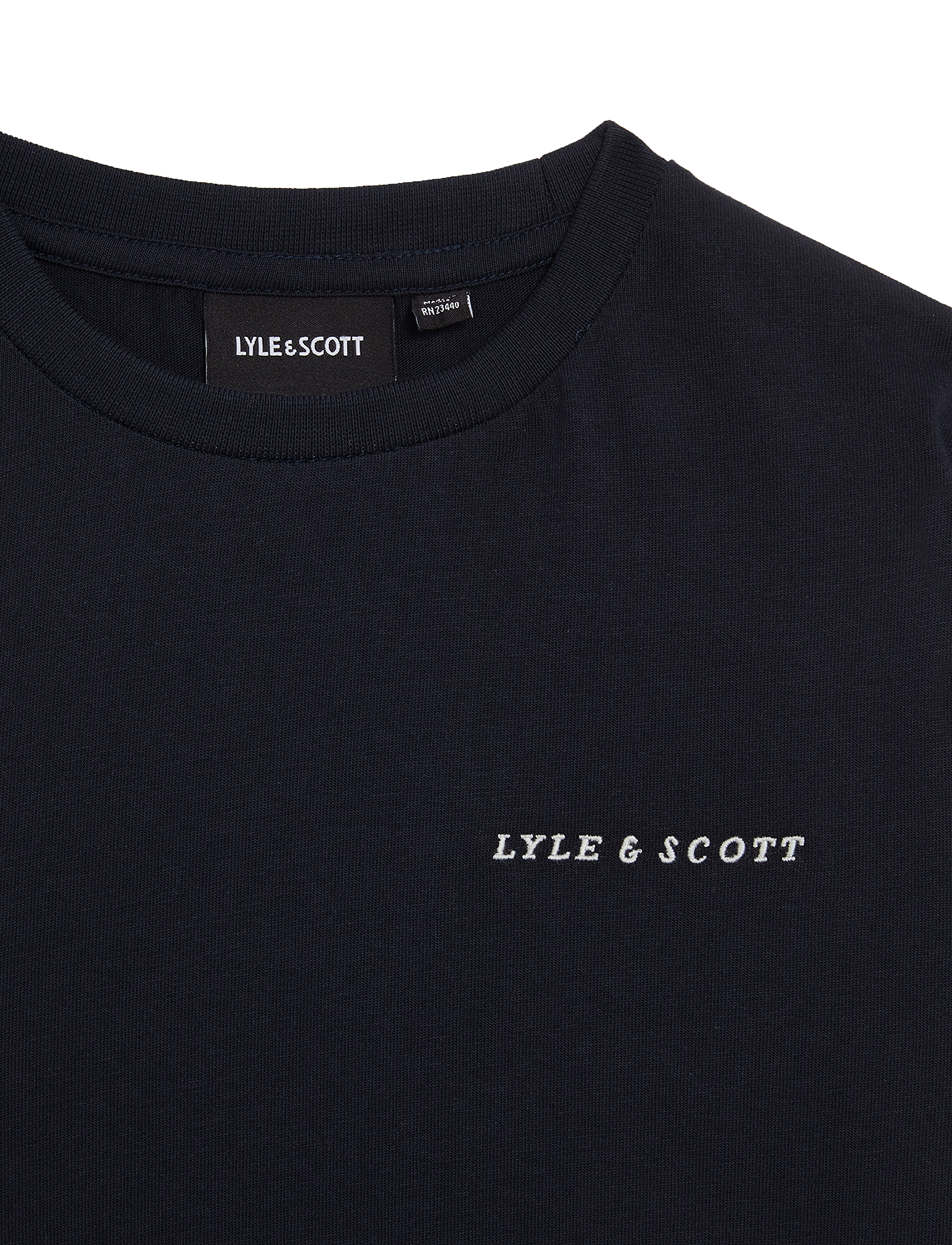Lyle & Scott - Script Embroidered T-shirt - kortærmede t-shirts - z271 dark navy - 4