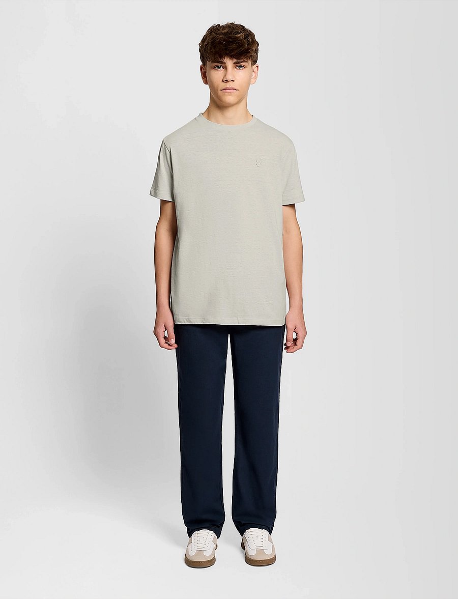 Lyle & Scott - Linen Blend T-shirt - kortærmede t-shirts - w870 cove - 2