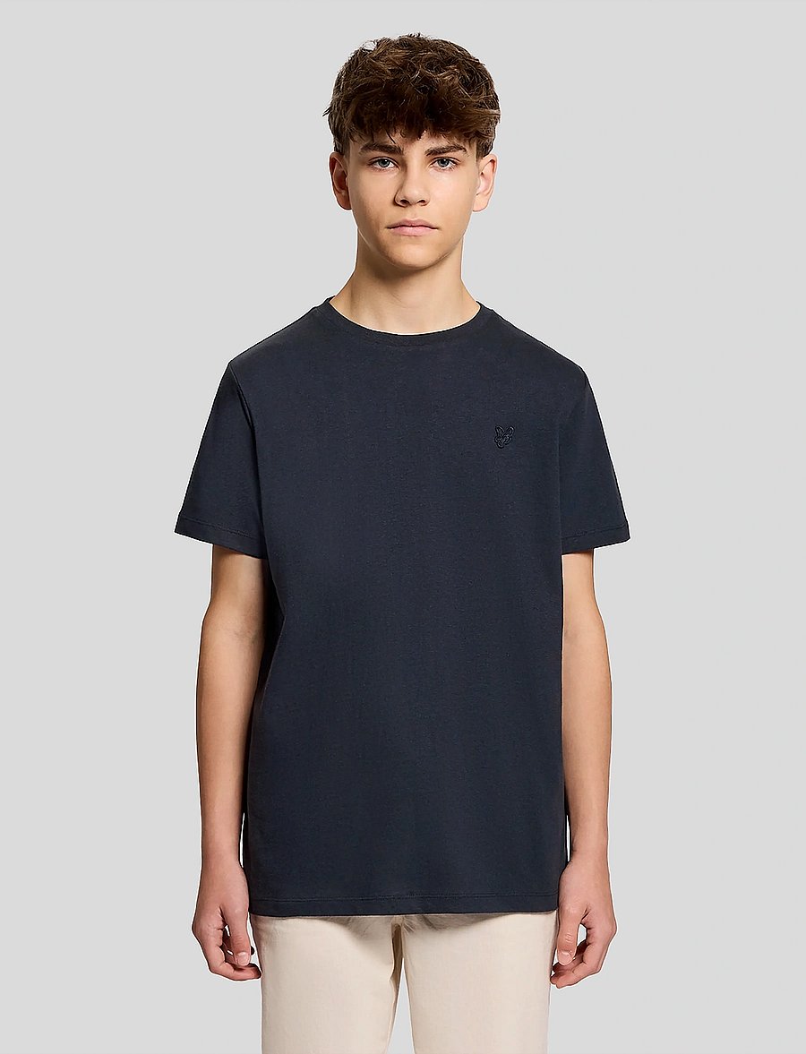 Lyle & Scott - Linen Blend T-shirt - kurzärmelige - z271 dark navy - 0