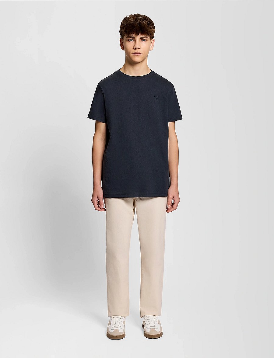 Lyle & Scott - Linen Blend T-shirt - kurzärmelige - z271 dark navy - 2