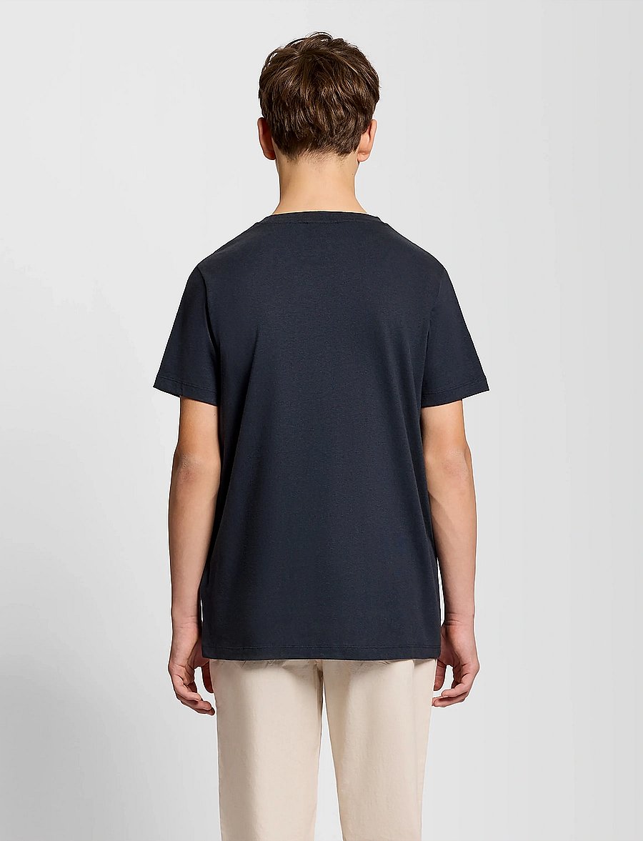 Lyle & Scott - Linen Blend T-shirt - kurzärmelige - z271 dark navy - 3