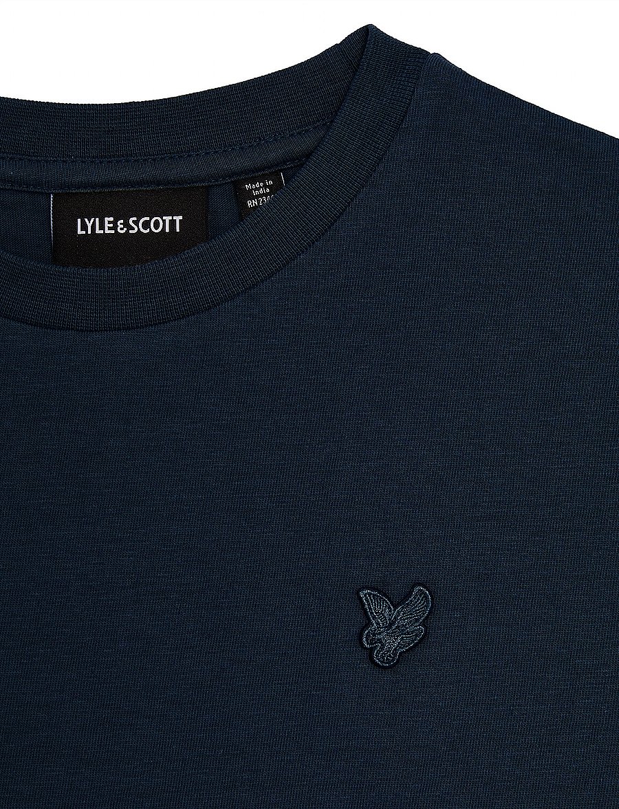 Lyle & Scott - Linen Blend T-shirt - kurzärmelige - z271 dark navy - 5