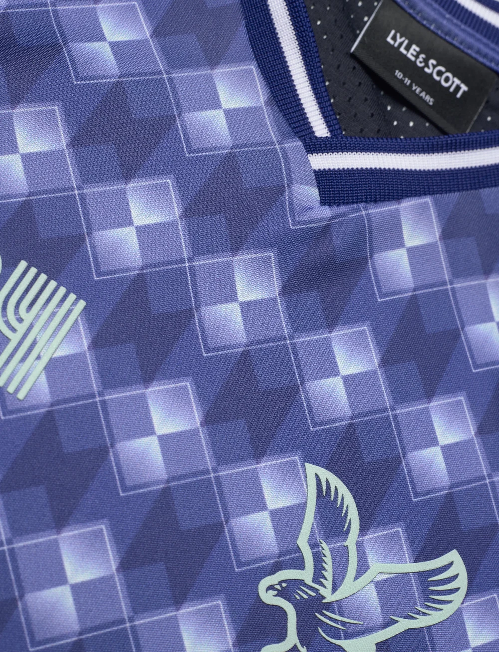 Lyle & Scott - Printed Argyle T-shirt - short-sleeved t-shirts - x578 now blue - 2